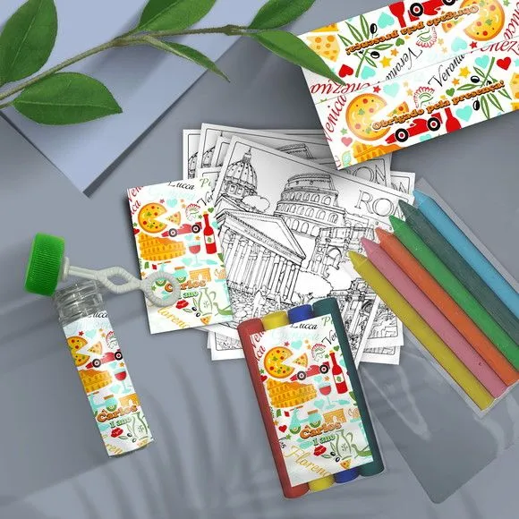 Kit Massinha + Giz + Bolha - Italia Personalizado - feito à mão por Mi Papelaria Criativa