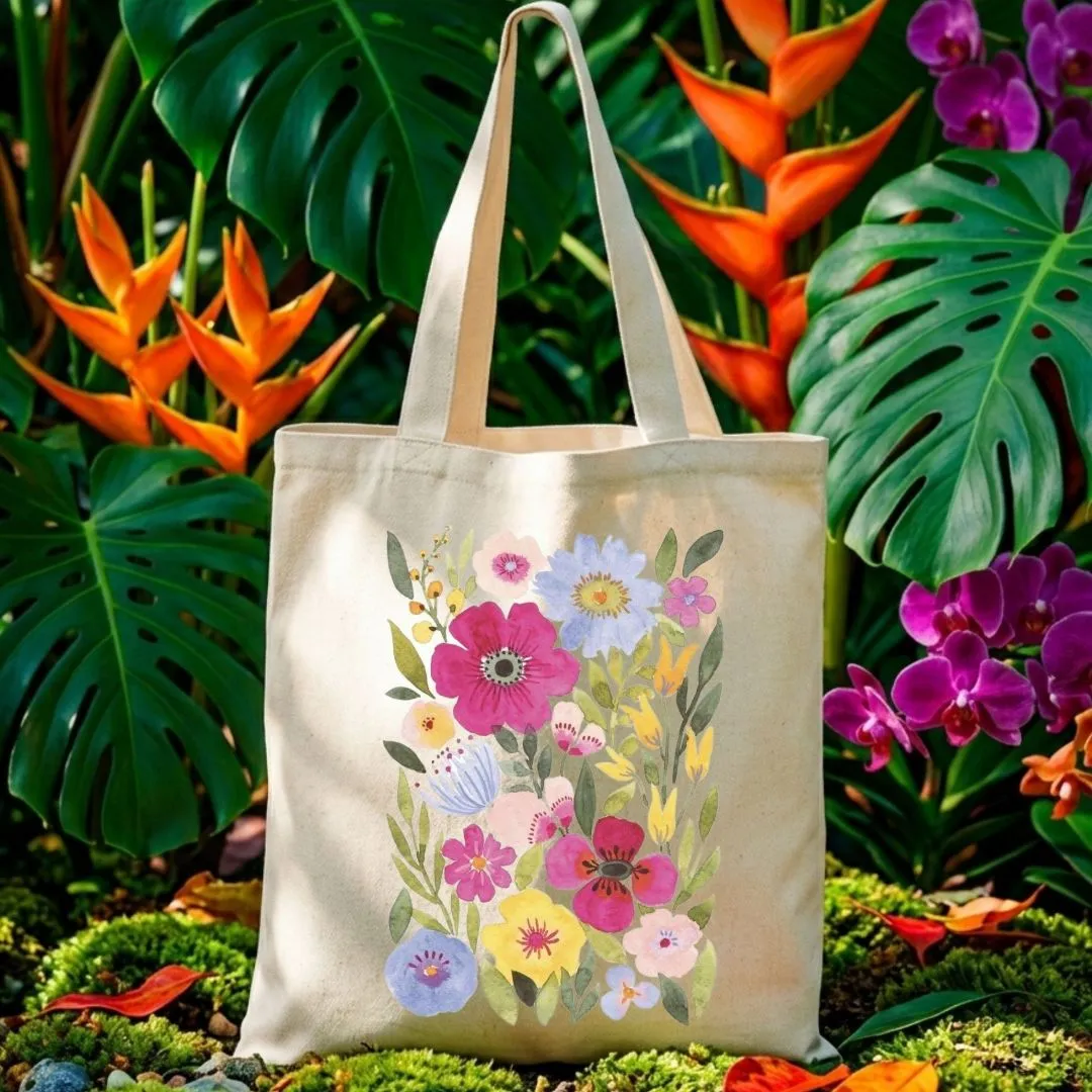 Kit Ecobag com Nécessaire Presente Feminino Criativo Jardim das flores - foto 2