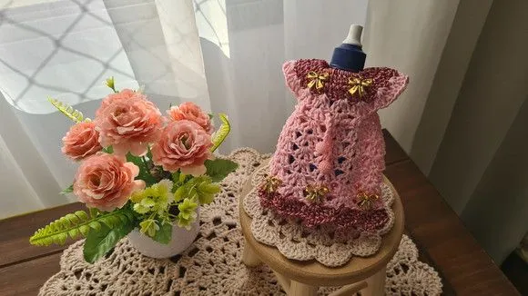 Capa para Adoçante Vestidinho Cinderela Camafeu com Rosa - foto 3