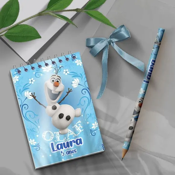 Bloquinho - Olaf Personalizado - artesanato de Mi Papelaria Criativa