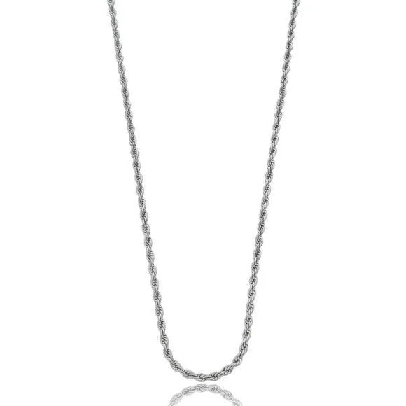 Corrente Cordão Baiano Feminina Prata 2mm 7gr 45cm - artesanato feito à mão por TM JOIAS