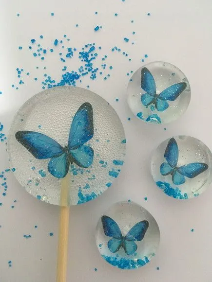 Borboleta Azul - feito à mão por Lollipops Cristal