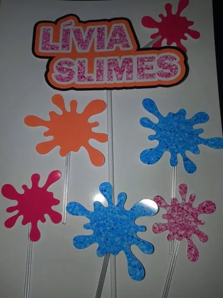 Topper Bolo Slime - artesanato de PAPCRIE