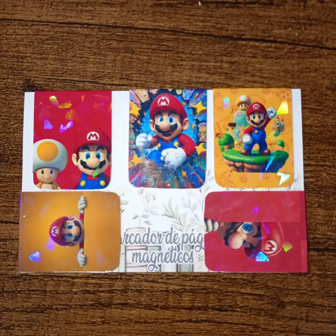 Marcador de Página Magnético Kit c/5 - "Super Mario Bros" - artesanato de Emejhu Personalizados