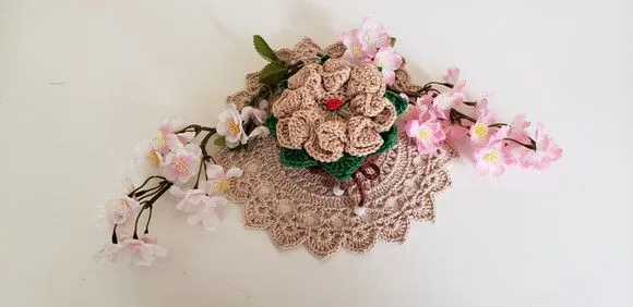 Sachê Porta Sabonete em Crochê Amêndoa