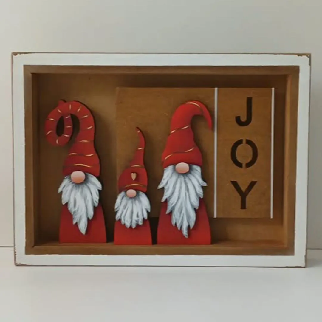 Quadro trio Noel Joy - Decoração de Natal - artesanato de Flor Seca Casa e Ambiente
