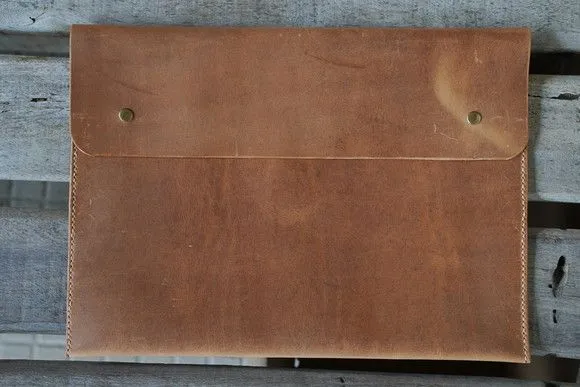 Capa de Couro Macbook Air 13" Ultrabook Couro Legítimo Crazy - artesanato feito à mão por poroda