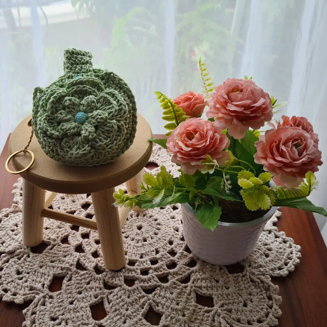 Case em Crochê para Fone de Ouvidos Verde Água - foto 2