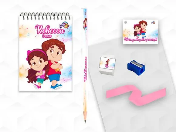 Bloquinho+ Borracha e Apontador Maria Clara Jp Personalizada - artesanato feito à mão por creativitybynina