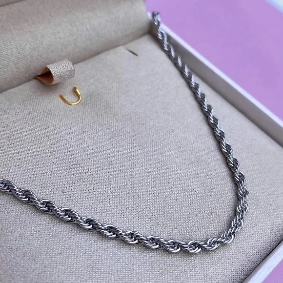 Corrente Cordão Baiano Masculina Prata 3mm 13gr 60cm - artesanato feito à mão por TM JOIAS