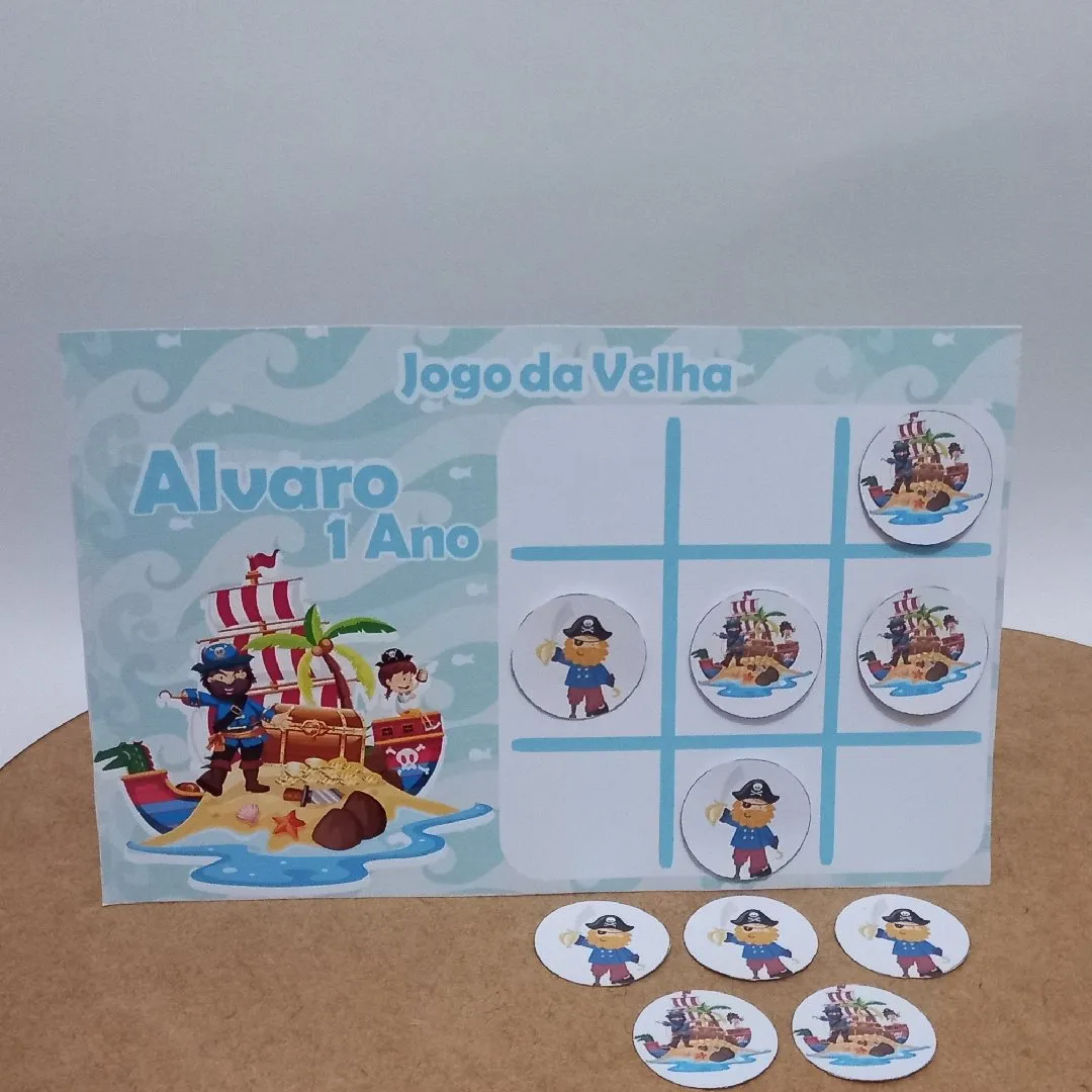 lembrancinha jogo da velha personalizado tema Pirata - foto 2