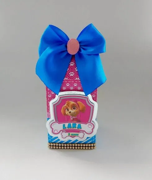 Caixa Milk Patrulha Canina Rosa Sky