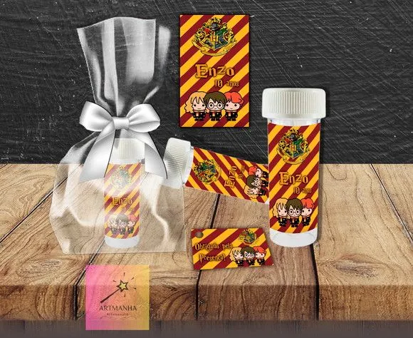 Bolha de Sabão Harry Potter Personalizada - feito à mão por Artmanha Lembrancinhas
