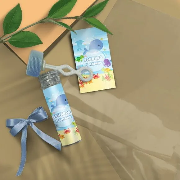 Bolha de Sabão - Fundo do Mar Personalizado - artesanato feito à mão por Mi Papelaria Criativa