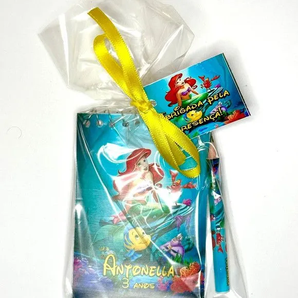 Bloquinho Ariel Personalizado - artesanato feito à mão por Mi Papelaria Criativa