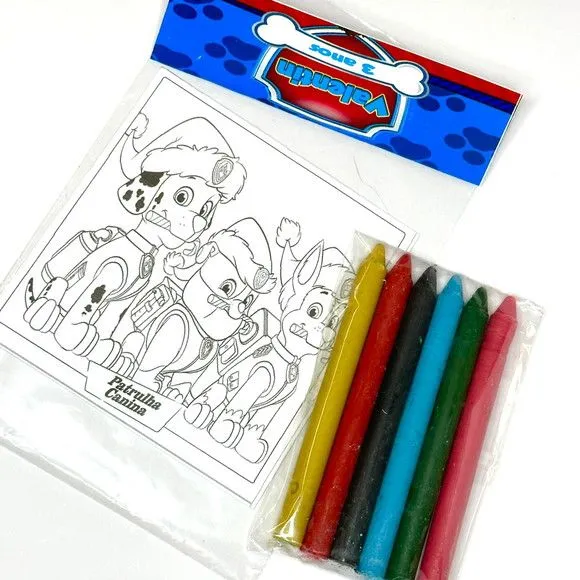 Kit Giz de Cera Patrulha Canina Personalizado - feito à mão por Mi Papelaria Criativa