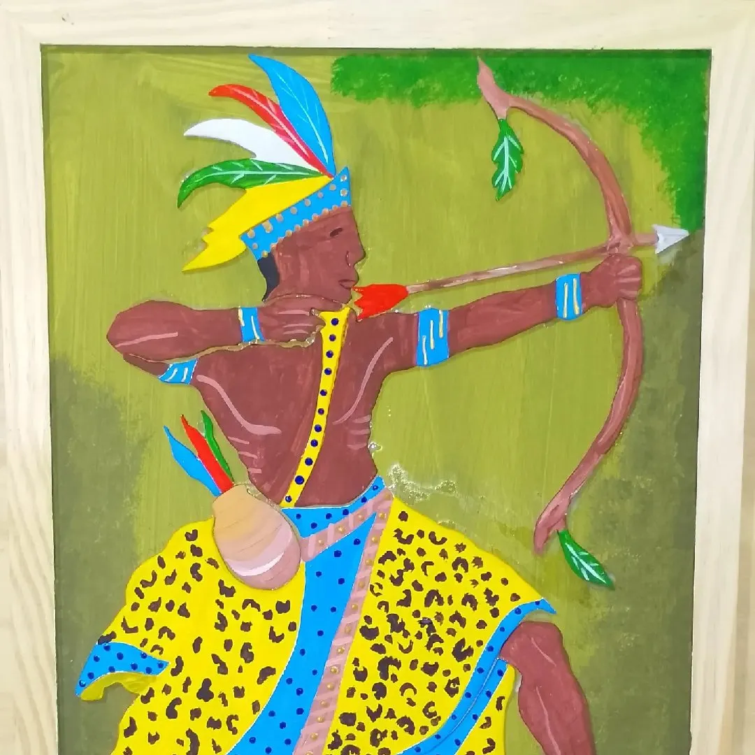 Quadro Oxossi - artesanato feito à mão por Abilona Art