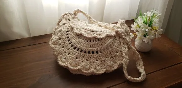 Bolsa de Crochê em Estilo Boho "chic" Cru - foto 4