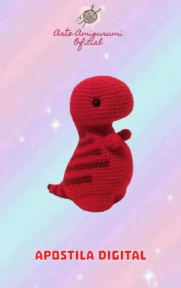 Receita Dinossauro Vermelho - Amigurumi
