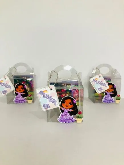 Caixa de Acetato com Tag na Correntinha Encanto Isabela - artesanato de Fina Essência Papelaria Personalizada