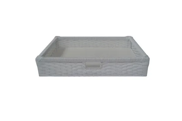 Gaveta Vime Sintético Branco 50x35x12 - artesanato de Mundo Urbano