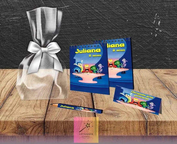 Bloquinho Divertidamente Personalizado - feito à mão por Artmanha Lembrancinhas