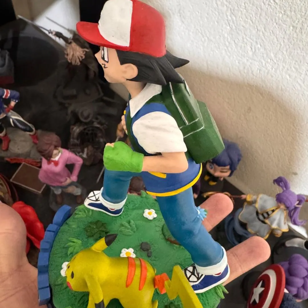 Ash Ketchum pokémon pikachu Boneco Estatua Colecionaveis Action Figure - foto 5