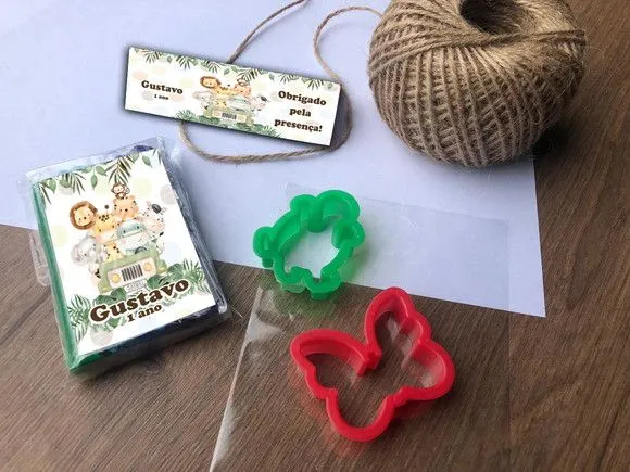 Massinha Modelar Safari com Moldes - feito à mão por Mi Papelaria Criativa