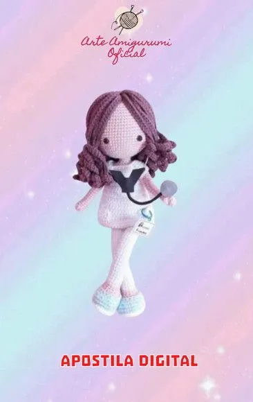 Receita Enfermeira Amigurumi - artesanato feito à mão por Arte Amigurumi Oficial