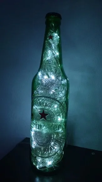 Luminária de garrafa Heineken 600ml - foto 2