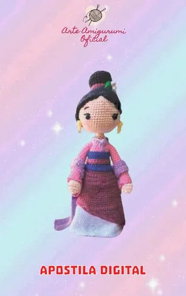 Receita Mulan Amigurumi - feito à mão por Arte Amigurumi Oficial