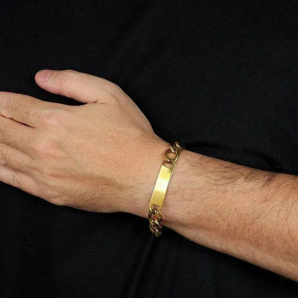 Pulseira Grumet Chapa Liso Banhada 11mm 30grs - artesanato feito à mão por TM JOIAS