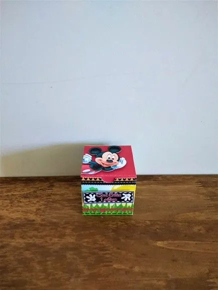 Caixa Cubo Mickey - artesanato de Fina Essência Papelaria Personalizada