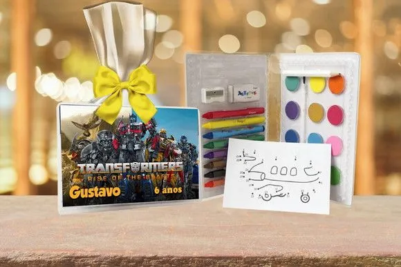 Estojo de Pintura Transformers Personalizado - feito à mão por Artmanha Lembrancinhas