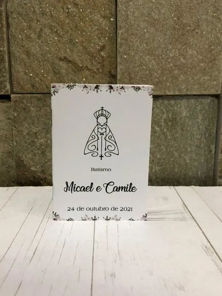 Mini livro de orações para batismo 7x10