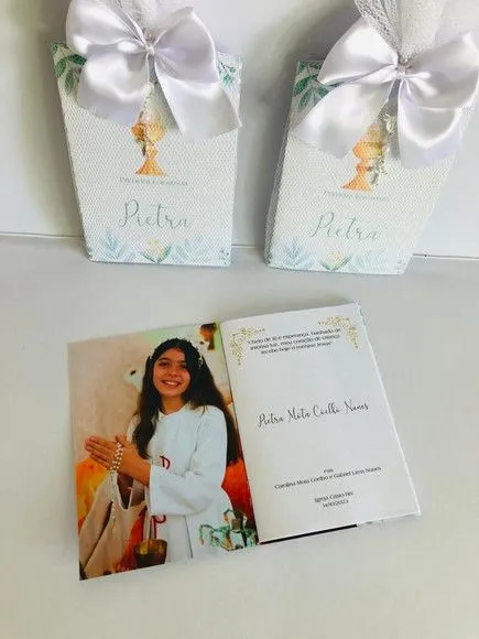 Livro de Orações Luxo com Foto para Comunhão - foto 4