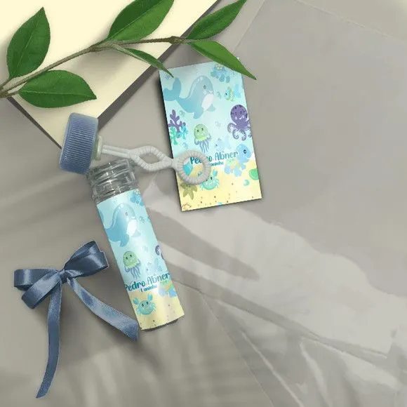 Bolha de Sabão - Fundo do Mar Personalizado - artesanato feito à mão por Mi Papelaria Criativa