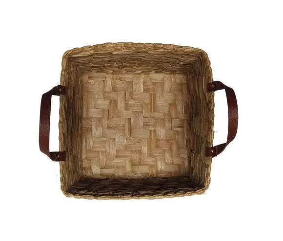 Cesta De Palha De Taboa Com Alça Natural 26x26x22 - foto 4
