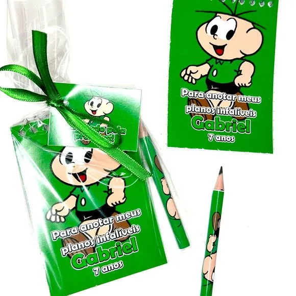 Bloquinho Cebolinha Personalizado - artesanato feito à mão por Mi Papelaria Criativa