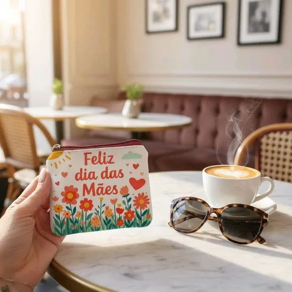 Porta Moedas Personalizado - Dia das Mães - artesanato feito à mão por Innovare Studio