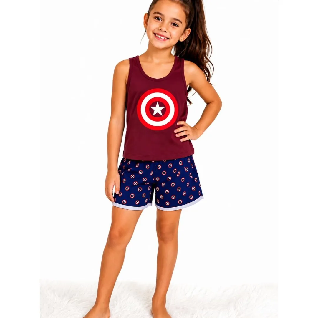 pijama verão calor regata e short infantil femenino - foto 2