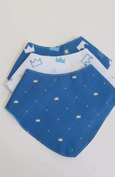 Kit 3 babadores - Príncipe - artesanato feito à mão por Innovare Studio