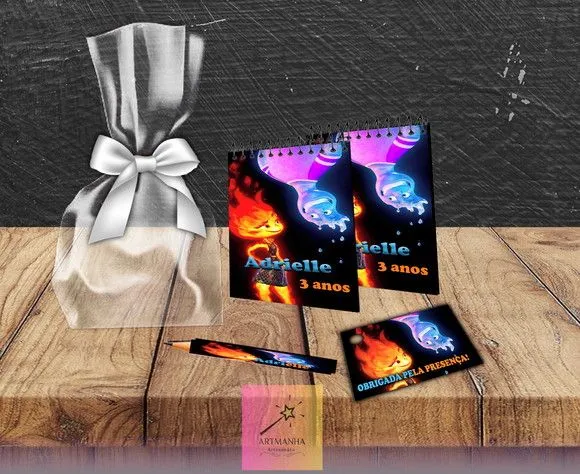 Bloquinho Elementos Personalizado - feito à mão por Artmanha Lembrancinhas
