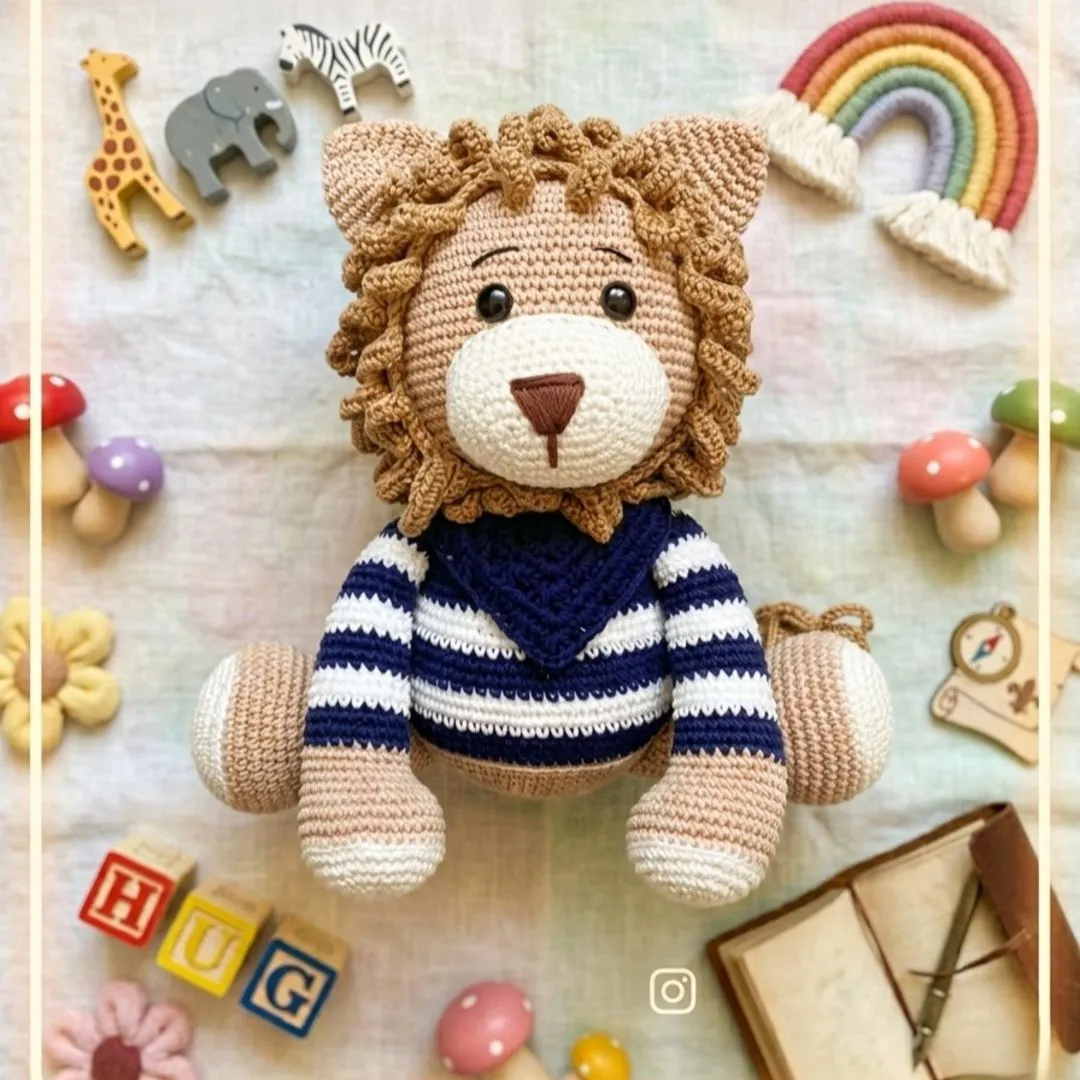 Leão em amigurumi. - artesanato feito à mão por Atelie Patty Buonacorsi