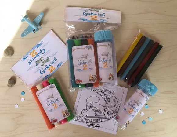 Kit Massinha + Giz + Bolha - Personalizado - feito à mão por Mi Papelaria Criativa
