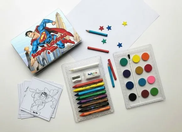 Estojo de Pintura Super Man Personalizado - artesanato feito à mão por Mi Papelaria Criativa