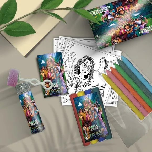 Kit Massinha + Giz + Bolha - Encanto Personalizado - feito à mão por Mi Papelaria Criativa