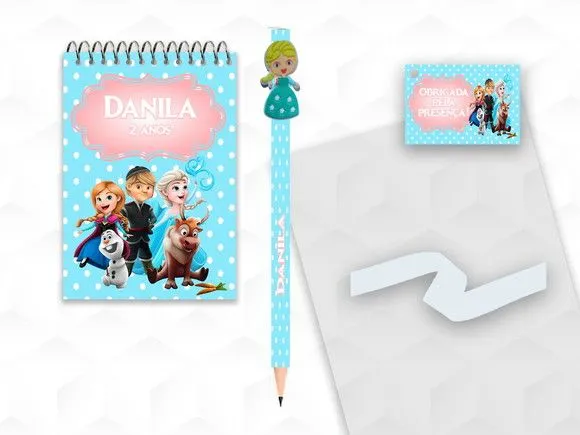 Bloquinho com Aplique Frozen Cute Personalizado - artesanato feito à mão por creativitybynina