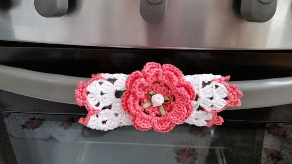 Pegador Arm./fogão Crochê Gerânio