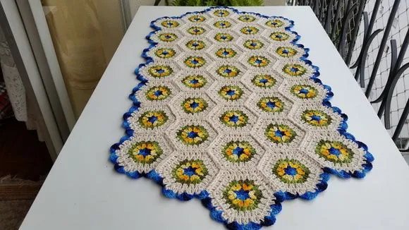 Caminho de Mesa Sextavado Mesclado - foto 2